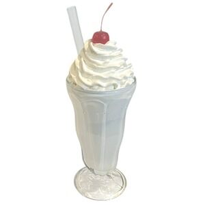 Display Faux Food Prop Vanilla Milkshake Malt Whip Cherry